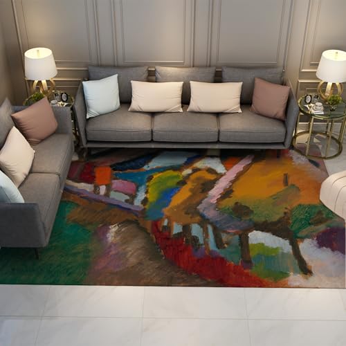 Tapis lavables art abstrait 160x200cm multicolore graffiti pour entree moderne - 2