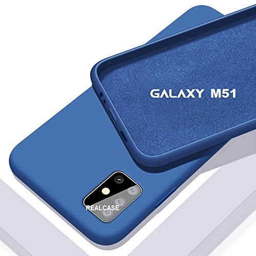 REALCASE Samsung M51 Back Cover Case | Full Protective Liquid Silicone | Shock Proof Back Cover Case for Samsung Galaxy M51 [S-Blue]