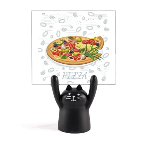 Support de mémo chat noir en résine pour cuisine et bureau