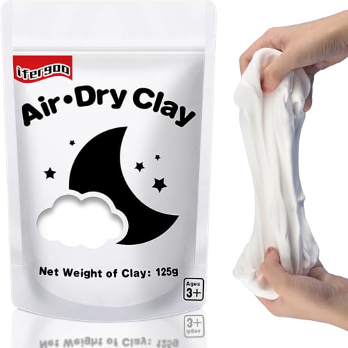 ifergoo 125g White Air Dry Clay, 4.41 oz Foam Magic Modeling Clay for Kids