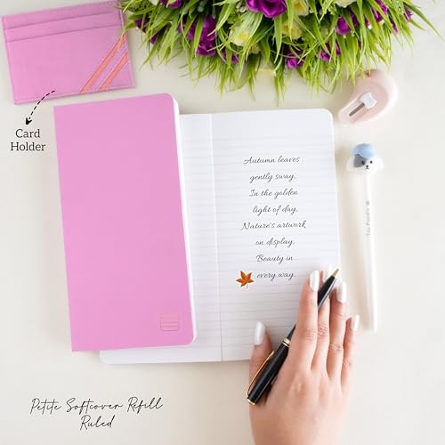 Image of NEORAH - PETITE Ruled Notebook SOFT COVER | Organiser REFILL | Ruled Journal | 110 GSM | 160 pages (Size 21 cm x 10.5 cm) notebook, Journaling Writing Note Taking Diary, Travellers Notebook - LAVENDER