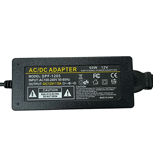 Image of Neon Power Supply DC Power Adapter, 12V 5A 60W with UL Certified LED Power Adapter Transformer for Neon Signs Led House Numbers Light Power Supply with US Standard Plug