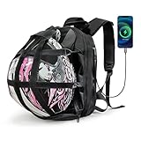 Moman Sac à Dos Moto avec Port USB de Recharge, BM1 Sac de Casque de Moto avec Porte Casque Imperméable Grande Capacité Sac de Randonnée Sac à Dos Voyage pour Ordinateur Portable Vélo et Moto