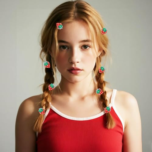 20 pinzas mini de fresa para el cabello miniatura 4