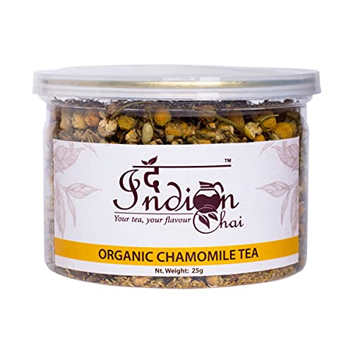 Image of The Indian Chai - Organic Chamomile Flower Tea 25g | Pure Dried Whole Blossoms | Caffeine-Free Herbal Infusion for Sleep, Stress Relief & Relaxation | Loose, Natural & Soothing Bedtime Camomile Tea