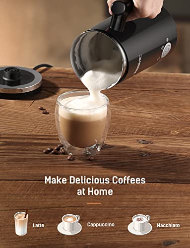 YISSVIC Milk Frother 10.14oz Milk Frother and Steamer for Hot and Cold Milk Froth 4 in 1 Electric Automatic Milk Steamer for Cappuccino, Latte, Macchiato, Hot Milk