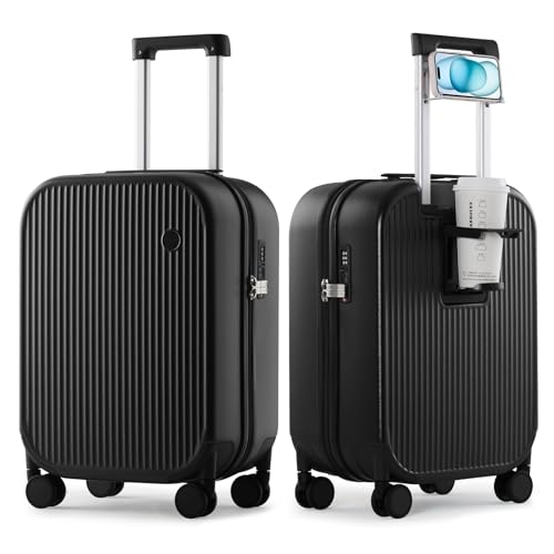 mixi Carry On Luggage with Cup Phone Holder 20 Inch, Black by mixi - Used condition - US$99.34