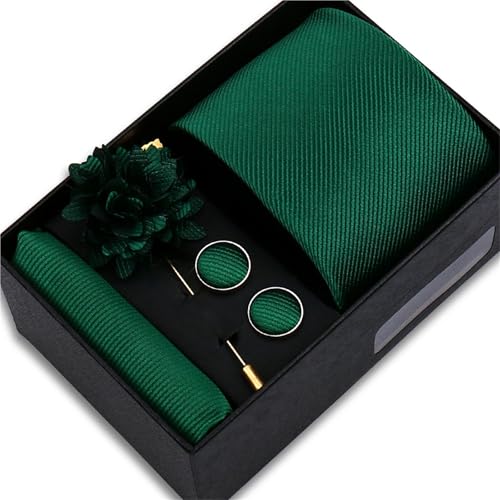 Set de corbata para hombre con alfiler floral y gemelos miniatura 3