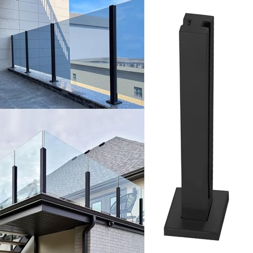 Poste de barandilla de vidrio con abrazadera y tornillos para pasamanos exterior de 115cm 1