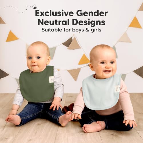Image of KeaBabies 8-Pack Organic Baby Bibs for Drooling and Teething (Sahara) | Soft Cotton Bibs for Baby Girl, Boy, Extra Absorbent, Easy to Clean & Put On, Toddler, Newborn, Infant 0-24 Months