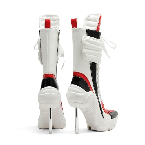 Tsrenlmln Women's Ankle Boots High Heel Boots for Women Stiletto Heel Boots Fashion Pointed Toe Ankle Booties for Women Womens Elastic Fabric Heel Pull-On High Heel comfort Booties3