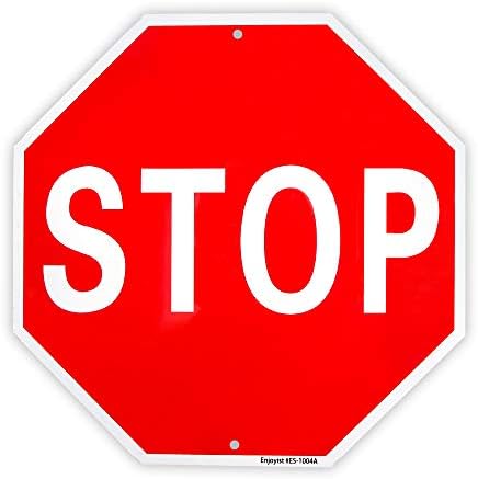 Stop Sign Street Slow Warning Reflective Signs 12"x 12" 40 Mil Rust Free Aluminum Sign, UV Protected and Weatherproof
