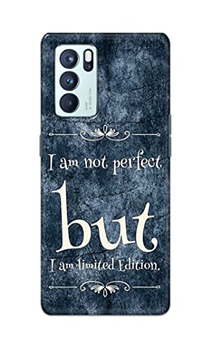 Image of Printed Hard Back Cover Case for Oppo Reno6 Pro 5G Back Cover (I Am Not Perfect I Am Limited Edition) -1803