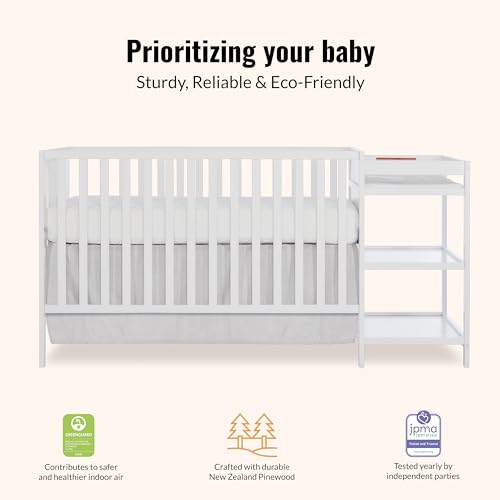 Dream On Me Synergy 3-in-1 Convertible Crib with Changing Table, White - image 5