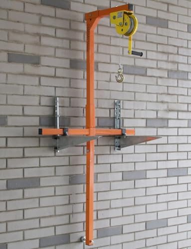 Heavy-Duty Air Conditioner Lifting Crane Tool with Hanger & Hand Winch, Anti-Rotation Wire Rope, Triangle Bracket, Supports Up to 150kg, 20m Reach