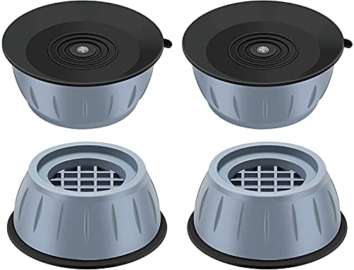 Image of Washer Dryer Anti Vibration Pads with Suction Cup Feet, Fridge Washing Machine Leveling Feet Anti Walk Pads Shock Absorber Furniture Lifting Base (Big)