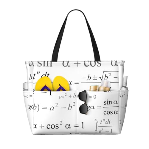 Sac de plage école de mathématiques spacieux pour transporter vos grands objets
