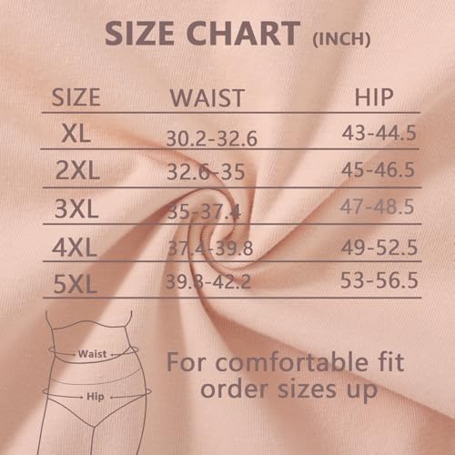 Image of Women's Plus Size Cotton Underwear Panties Ladies Briefs XL-5XL Plus Panties for Women 5-Pack Undies