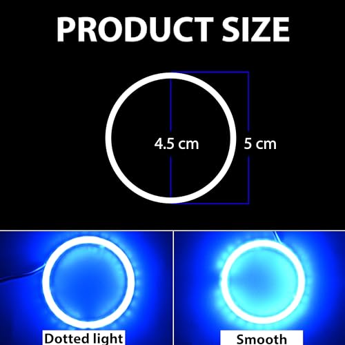 Image of 2 x 80 /70 /60 /50 /38 mm 93 LED CCFL Headlight COB Angel Eyes Halo Ring Lamp 12-24V (Blue, 50 MM)