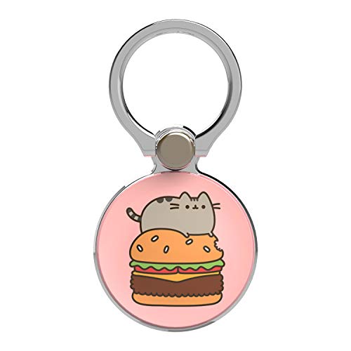 iFace x Pusheen Licensed Series Universal Smartphone Ring Holder Accessory for Girls/Women - Cute Stick-On Phone Attachment for iPhone, Samsung Galaxy, etc. - Pusheen on a Burger