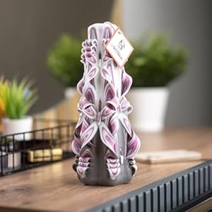 Carved Candles Handmade Candles Long Burning Unscented Decorative Candle Luxury Candles for Home Decor Birthday Anniversary Romantic Relaxing Christmas Gift for Women Crimson Haze