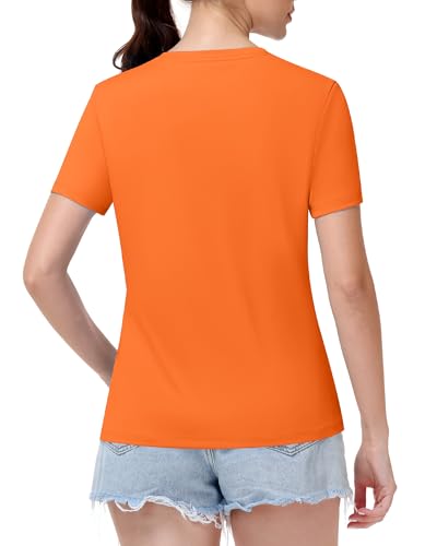 Image of Runhit Womens Workout Tops Short Sleeve UPF 50+ Athletic Sun Shirts Quick Dry V Neck T-Shirt Moisture Wicking Gym Hiking Tee