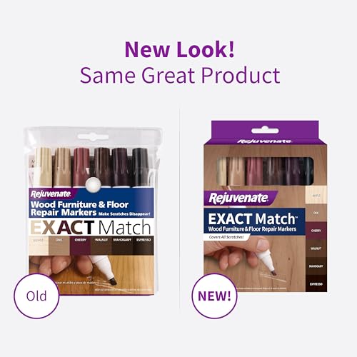 rejuvenate exact match wood furniture amp floor repair markers 6 count brown markers cover all scratches scuffs and damage to wood furniture and flooring