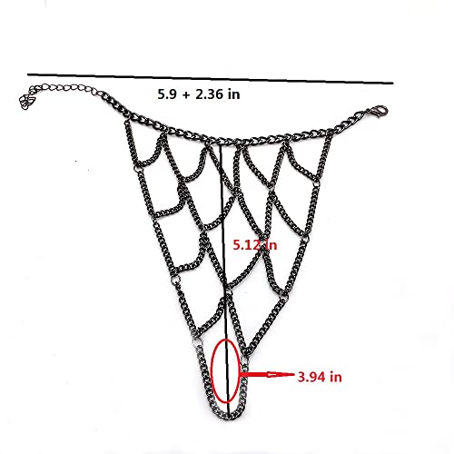 Bethynas Boho Tassel Chain Bracelet with Slave Finger Ring Gypsy Chain Ring Hand Harness Punk Gothic Hand Chain Goth Accessory for Women (Black)4