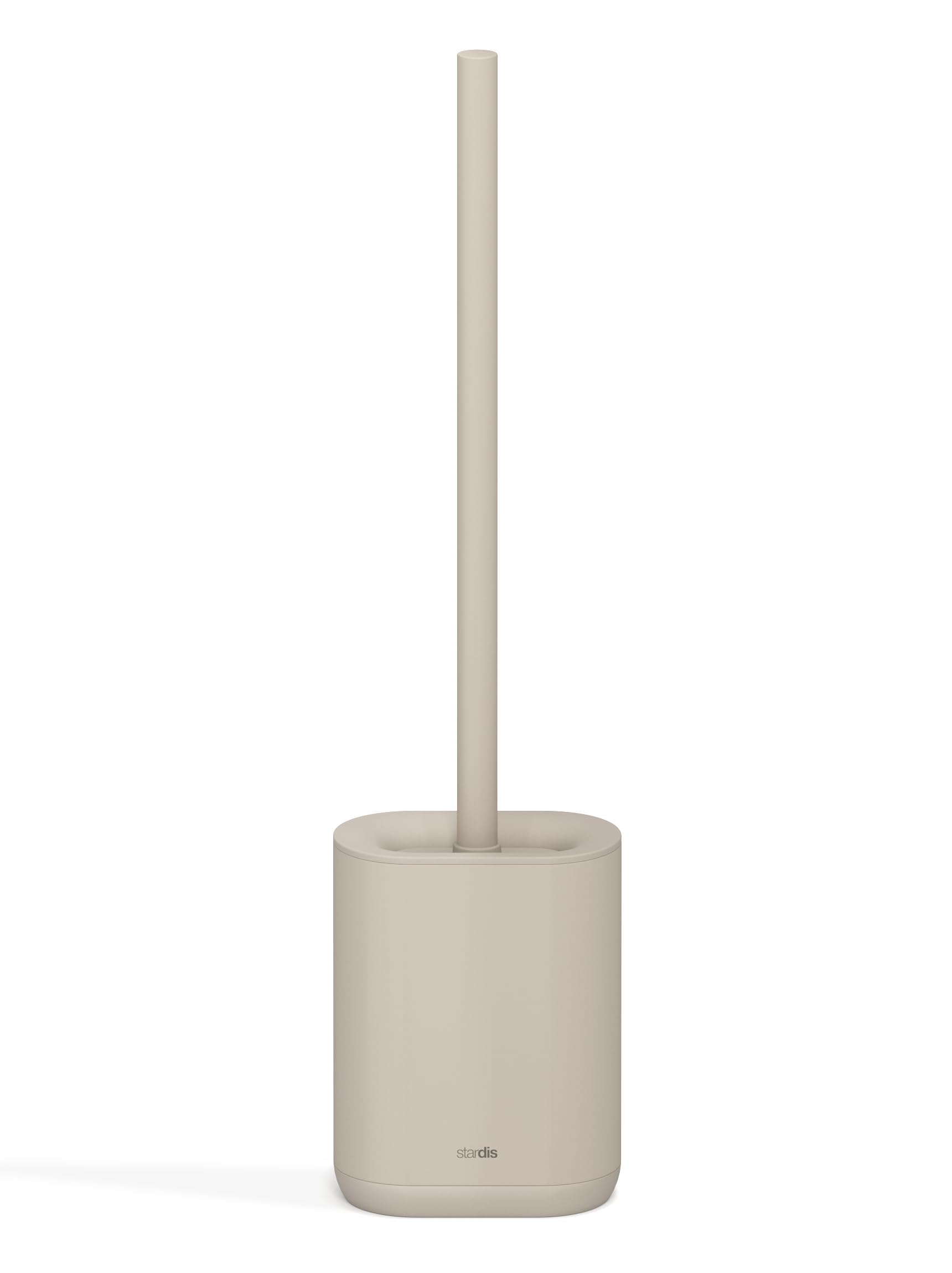 Stardis Sand-Beige Pure Toilet Brush Matt Silicone Toilet Brush Compact Antibacterial Brush Set Beige