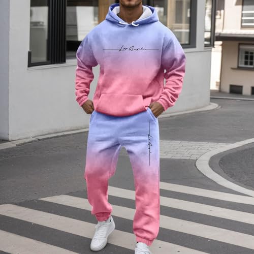 Survêtement homme confortable sweat capuche ensemble molletonné coupe ample WWricotta