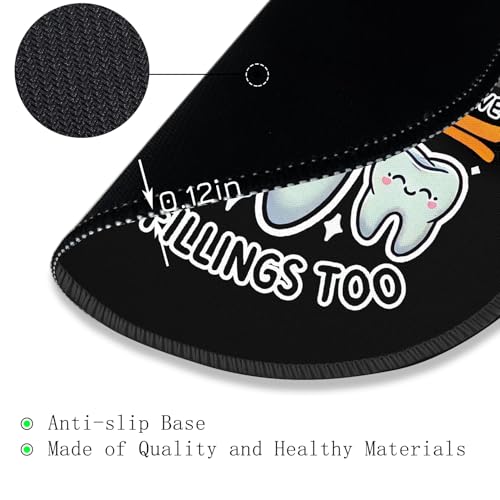 Image of Gctriki Cute Tooth Round Mouse Pad, Funny Dental Office Decor, Be Kind | Stitched Edge,Non-Slip Rubber Base, Black Mouse Pad for Gaming Laptop Computer, Cute Home Office Desk Accessories Decor
