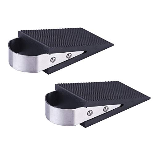 Türkeil 2er Set, Türstopper in Keilform, Türpuffer Metall, rutschfest, Türstopper Hochleistungs Keil Gummi-Türstopper Anti-Rutsch
