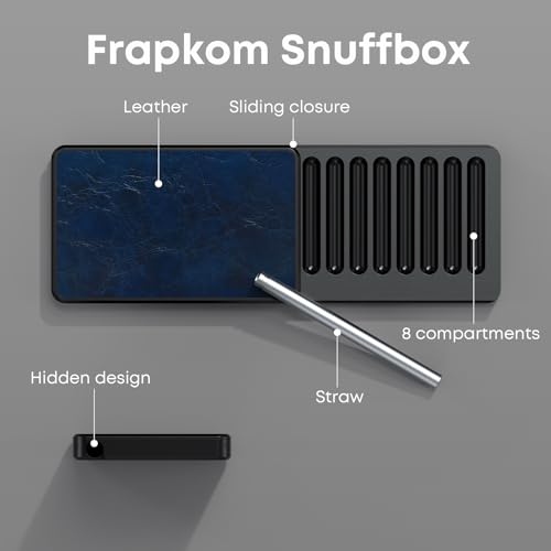 Image of Blue Black Organize Box, 8 Compartment Storage Box with Built in Alloy Straw
