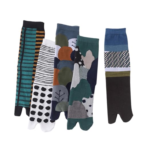 GALPADA 5 Pairs Socks Finger Socks for Men Women Anti-skid Design Comfortable for Flip-flops Sandals