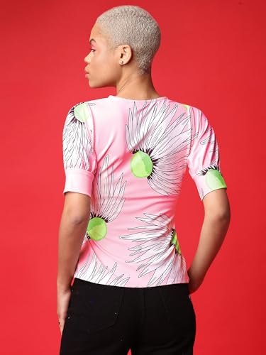 Image of PURVAJA Women's Polyester Floral Relaxed Fit Shirt