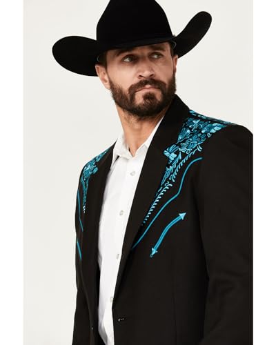 Scully Western Sport Coat Men Floral Embroidered Button Lined F0_P-9162