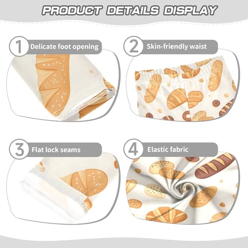 ALAZA Girls' Leggings Children's Yoga Pants Skinny Printed Dance Bakery Bread Baking Comfortable 4T2