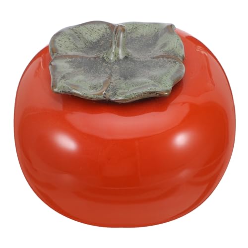 GATHINESS Recipiente para Té de Cerámica Pequeño Forma de Caqui, Tarro Sellado para Almacenamiento de Alimentos, Decoración para Boda y Hogar, Porta Té Funcional y Decorativo
