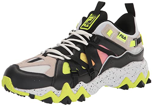 Fila Men's Excursion Sneaker, White/Black/Safety Yellow, 10