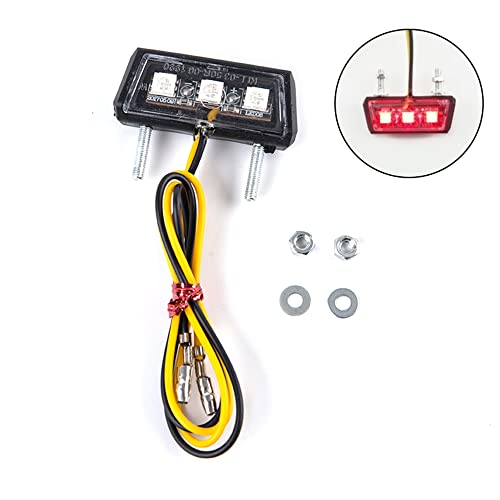 Luz de placa de motocicleta vermelha 12V luz de LED à prova d'água luz de licença de motocicleta fr