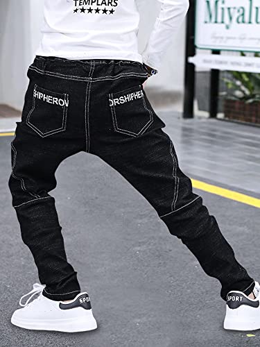 Boys Pull-On Jeans Elastic Waist Casual Outdoor Denim Slacks4
