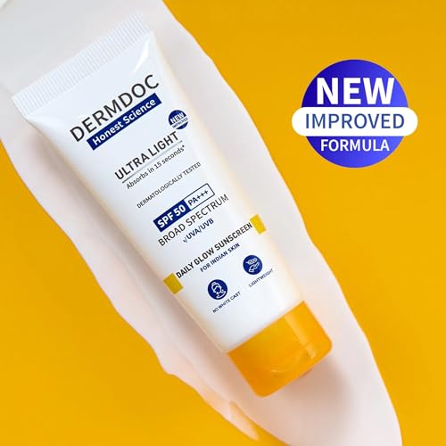 DermDoc All By Purplle Ultra Light Spf 50 Pa+++ Daily Glow Sunscreen (50Gm) | Sunblock | Lightweight | Non-Greasy | 0 White Cast - Image 3
