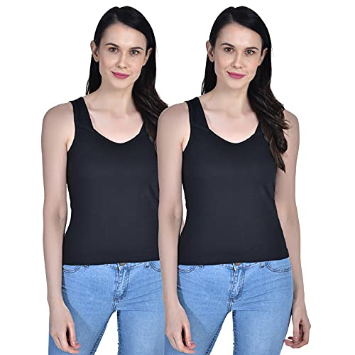 orance Women's Regular Fit Sleeveless Cotton Camisole Slip Spaghetti Pack of 2 Combo-picture-30
