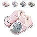 DRECAGE Pantofole Peluche Ragazzi Ragazze Inverno Ciabatte Animali Dinosauro Scarpe da Casa Antiscivolo per Bambino Gr.20-31 Rosa 26/27 EU(Dimensioni dell'Etichetta 200)