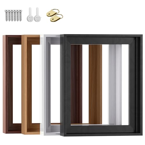 Image of Texas Art 24x24 Canvas Floater Frame, 1.25 inch Deep Wood Grain Texture Floating Picture Frame for Gallery Wrapped Canvas, black Modern Wall Decor for Home & Office, Fathers Gifts