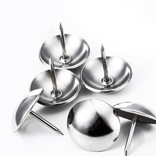 Gogogmee 16mm Round Brass Nails 100pcs Large Head Antique Nails for Sofa Decor Furniture Decorative Studs