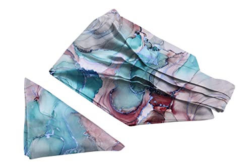 Image of BLACKSMITH Jacquard Microfiber Neckwear Ascot and Matching Pocket Square Set for Men