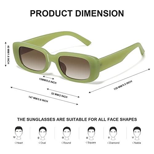Image of JASPIN Rectangle Sunglasses for Women Men Trendy Y2k Retro 90s Sun Glasses UV Protection Cool Square Frame