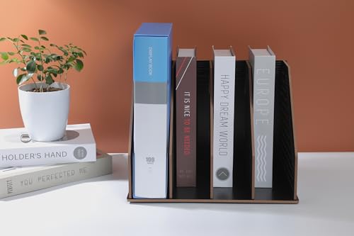 keivmlvt Wooden File Racks, Desk Organiser, Bookends, and File Holder, Wooden Carving, Senior Size - Image 3