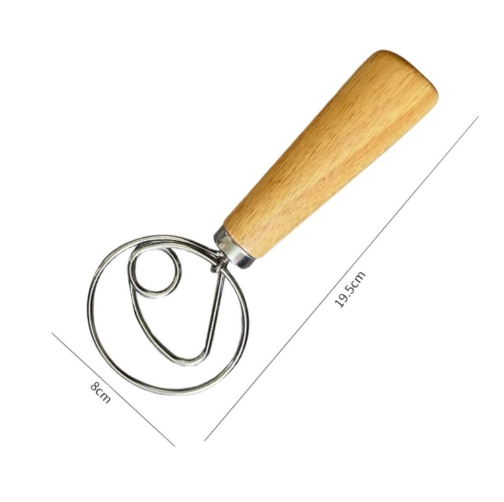 Batidor Varillas Cocina Batidor De Huevos Con Mango De Roble, Batidor Manual De Polvo, Mezclador De Harina, Bobina De Masa De Acero Inoxidable, Varilla Agitadora, Herramientas De Cocina Barillas Batir